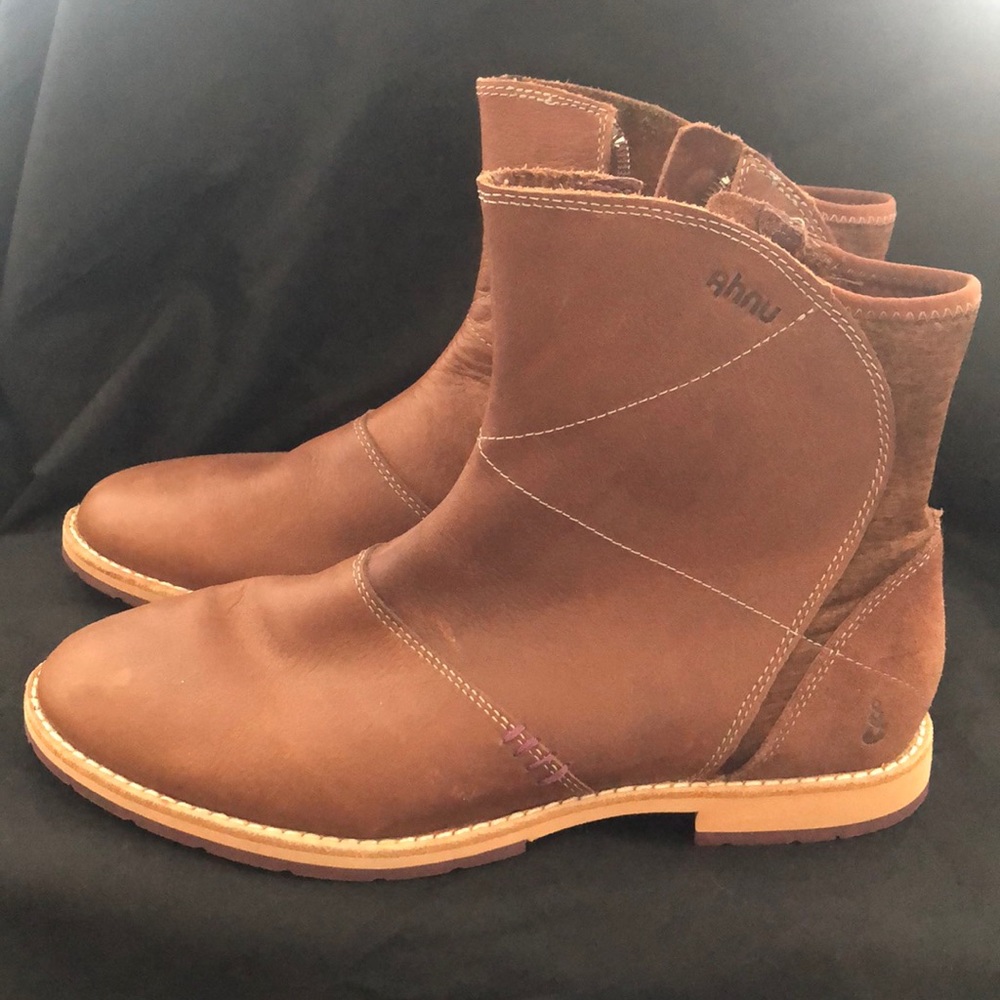 Ahnu brand brown booties